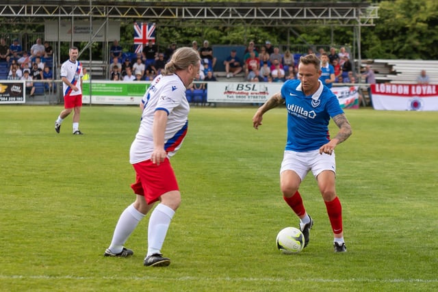Matt Taylor caused Neil Murray issues down the left flank all afternoon.