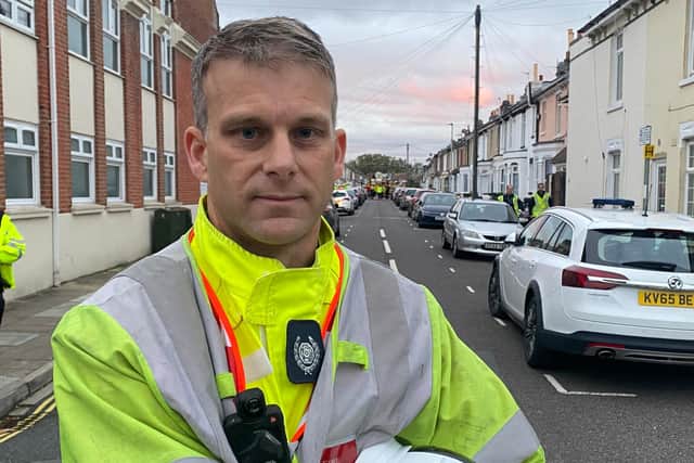 Group manager Paul Reddish, incident commander at the Nelson Avenue house explosion incident pictured at the cordon site of the blast. Photo: Tom Cotterill