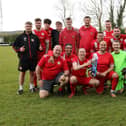 AFC Stubbington celebrate with the Oscar Owers Cup. Picture: Kevin Shipp