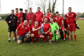 AFC Stubbington celebrate with the Oscar Owers Cup. Picture: Kevin Shipp