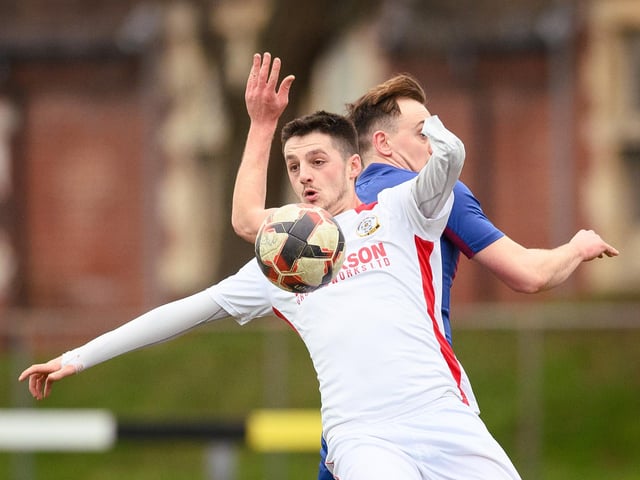Horndean's Tommy Tierney (white). Picture: Keith Woodland