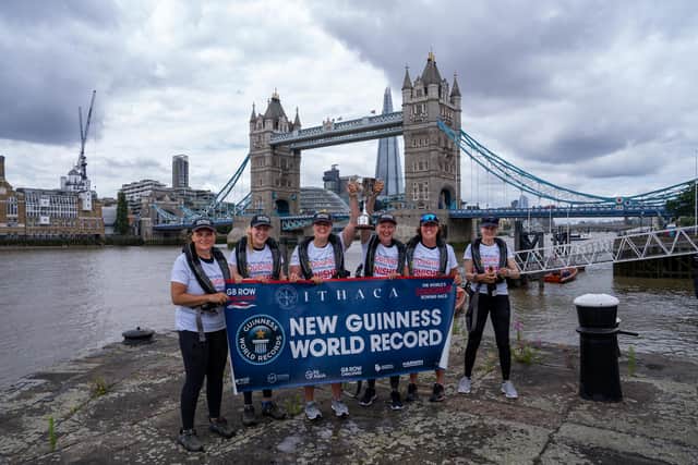 Record breakers (from left) - Maggie Hodge, Emma Haxell, Amy L Wood, Emma Wolstenholme, Clair Fennessy and Sandra Gates
