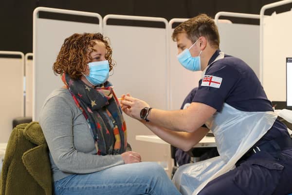 Royal Navy medics are delivering hundreds of vaccine jabs to people in the South West as part of the national effort to end the pandemic. Picture: Royal Navy