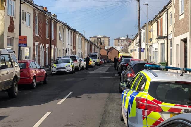 Police are in Hampshire Street, Buckland, and have arrested a man today, March 6 2020. Picture: Richard Lemmer