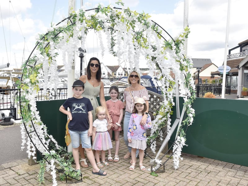 Pictured is: (l-r) Charlie Clarke (9), Kasha Land, Autumn Land (2), Eden Land (6), Karen Clarke and Bella Clarke (5) from Drayton and Portsmouth.
Picture: Sarah Standing (250723-7071)
