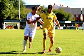 Gosport have appealed the red card handed to Danny Hollands last weekend. Picture by Tom Phillips