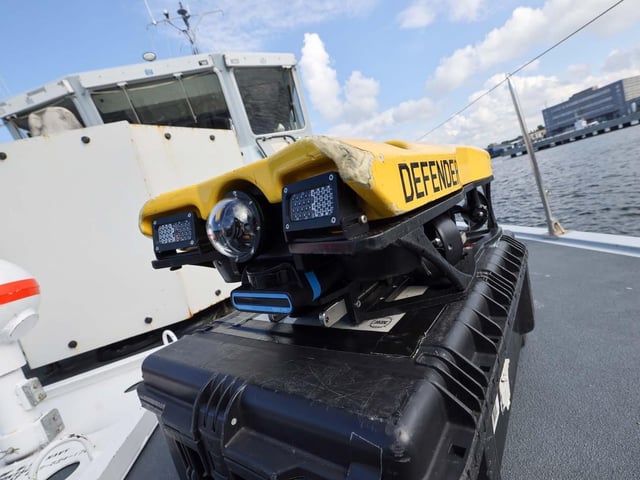 The Mine & Threat Exploitation Group (MTXG), deploys on board HMS Pursuer with their specialist equipment. P2000 patrol vessels based in Portsmouth were deployment on a Nato mission in the Baltic.