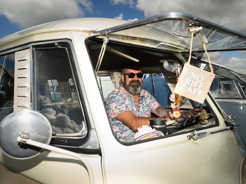 Pictured is: Ron Liquorish behind the wheel of his VW
Picture: Keith Woodland (060821-117)