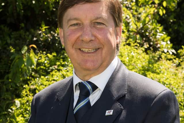 Derek 'Smokey' Cole, chief executive of the Falkland Veterans Foundation, pictured during the 35th anniversary commemoration event. Photo: Keith Woodland