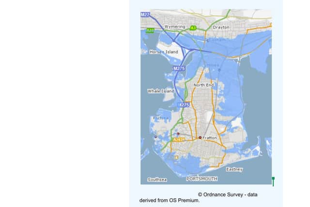 Projected flooding in Portsmouth by 2055 from the Partnership for Urban South Hampshire
