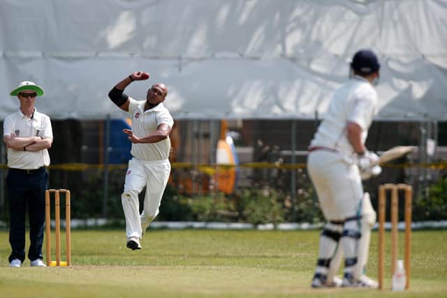 Kerala captain Dawn Ambi bowling against Portsmouth & Southsea 2nds. Picture: Chris Moorhouse