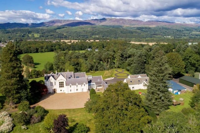 Cowden House boasts an impressive 31 acres of land on a hill above the village of Comrie, which looks out over the parkland while still maintaining privacy thanks to the trees around the boundaries of the house.