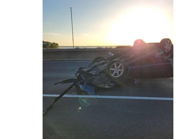 Michael Sceal captured an over turned vehicle on the M271 last night.
