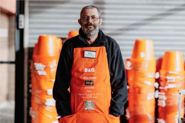 Roy Hunt will be the first ever B&Q colleague to mark 50 years of service at the company. 
Pictured: Roy Hunt