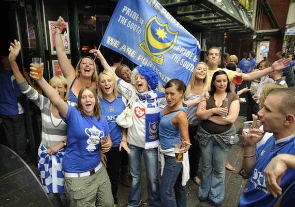 Pompey fans at Walkabout Bar in Guildhall Walk - was this you?
