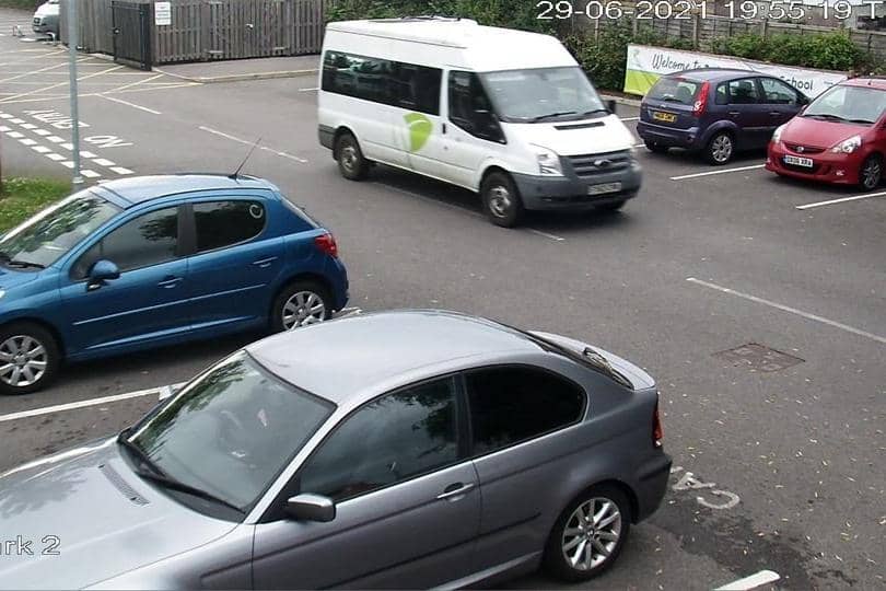 Footage of the minibus being driven away