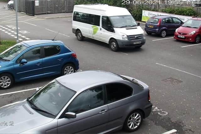 Footage of the minibus being driven away