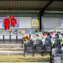 Floral tributes for Steve Woods at AFC Portchester. Picture: Habibur Rahman