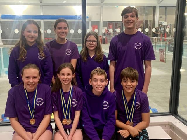 The Locks Heath swim squad at Crawley