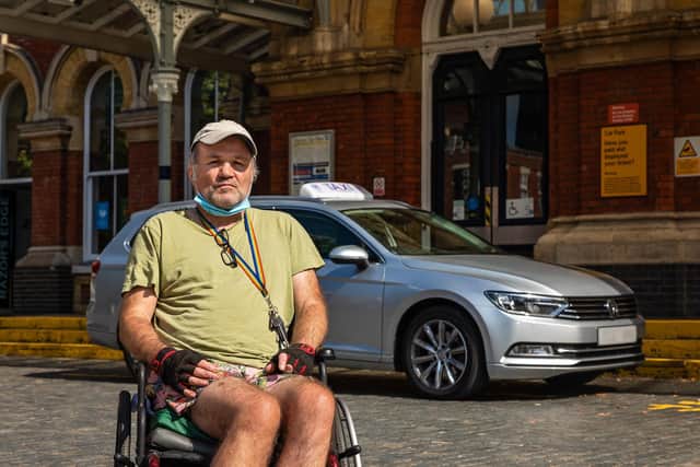 Steve Kingett, 56, said the lack of accessible taxis in the cit was 'unacceptable'. Picture: Mike Cooter (080921)