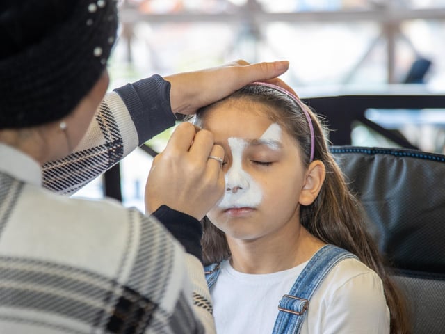 People flocked to Port Solent on Thursday to enjoy the half term entertainment, including arts and craft, face painting and magic shows.
Pictured - Aisha, 9 having her face painted by Snazzy Roo
Photos by Alex Shute