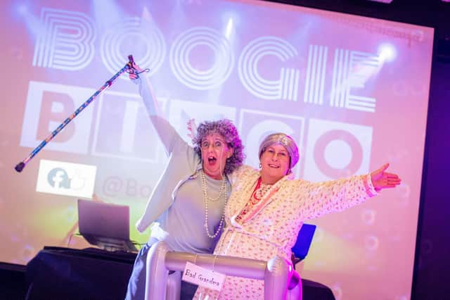 New event, Boogie Bingo is being held at the Village Hotel, Portsmouth on Friday 15th October 2021

Pictured: Friends dressed up as old age pensioners

Picture: Habibur Rahman