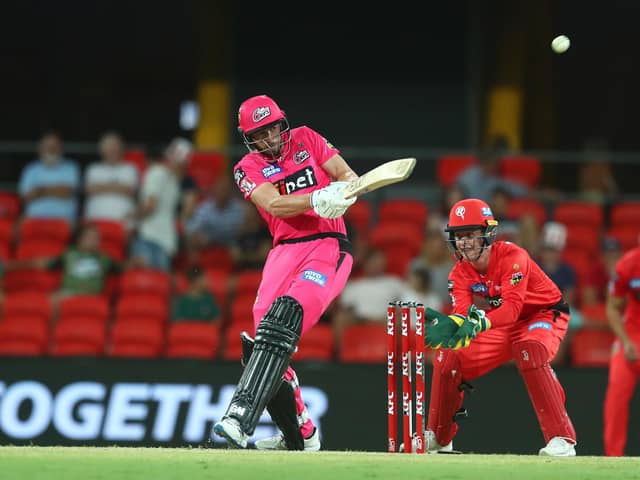 James Vince, pictured playing for the Sydney Sixers, has passed the 6,000-run milestone in T20 cricket. Photo by Chris Hyde/Getty Images.