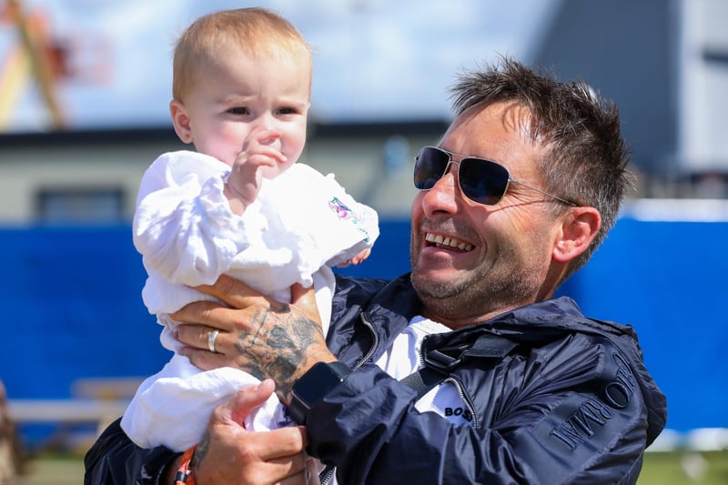 Wayne Hughes from Gosport, with his daughter Everliegh-Laura, 11 months
Picture: Chris Moorhouse (jpns 270823-015)