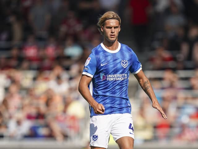 Ryley Towler gets the nod to start for Pompey against Bristol Rovers for the opening game of the season. Picture: Jason Brown/ProSportsImages