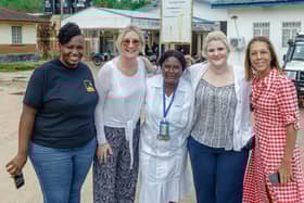 Caroline Dinenage, second left, on her visit to Sierra Leone.