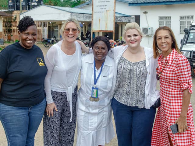 Caroline Dinenage, second left, on her visit to Sierra Leone.
