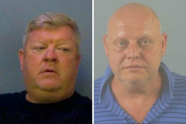 Malcolm Floyd, left, of Shepperton and Glen Hewes, right, of Telegraph Road, Southampton, who have been jailed for a total of 15 years for drug dealing Picture: Serocu