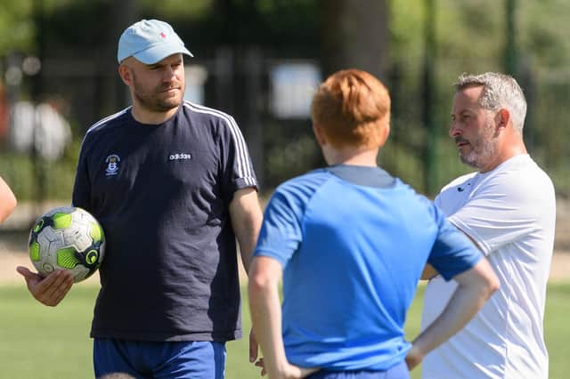 US Portsmouth boss Tom Grice, left. Picture: Keith Woodland (170721-5)
