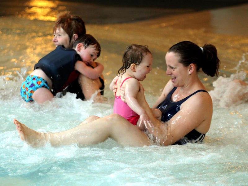 March 2008. Southsea's Pyramids has had a stay of execution as it was due to close at the end of the monthPictured are parents and toddlers enjoying the swimming pool. Picture: Paul Jacobs (081019-2b)