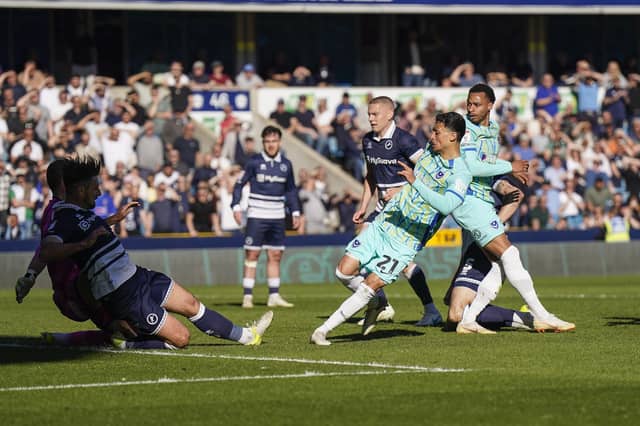 Andre Dozzell levelled in the 80th minute, yet Pompey still slipped to a 2-1 defeat at Millwall. Picture: Jason Brown/ProSportsImages