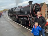 Kimberley Barber and her son Eddie Morton at the Watercress Line -