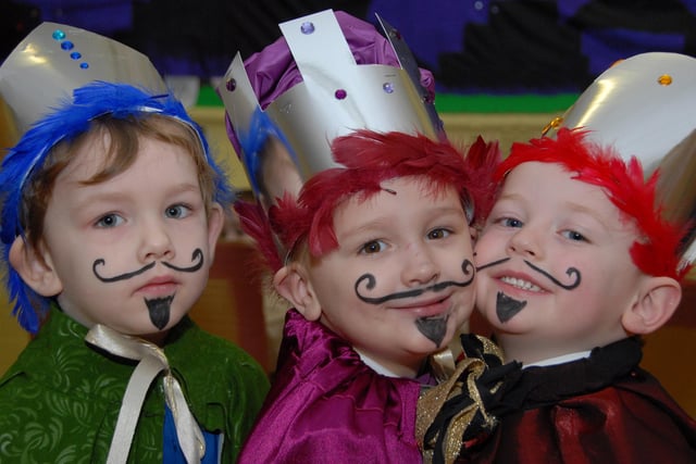 Sutton's Forest Glade School, Foundation Unit Nativity in 2010. 
Pictured from the left as the three kings are; Alex Cutts 4, Bailey Burgess 5 and Callum Drury aged 4.