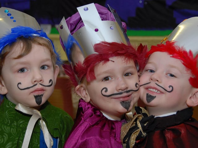 Sutton's Forest Glade School, Foundation Unit Nativity in 2010. 
Pictured from the left as the three kings are; Alex Cutts 4, Bailey Burgess 5 and Callum Drury aged 4.
