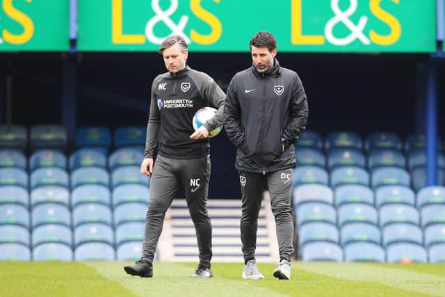 According to James Bolton, new Pompey head coach Danny Cowley (right) and assistant Nicky Cowley introduced tactical and preparational changes which aided a 2-1 victory over Ipswich. Picture: Joe Pepler