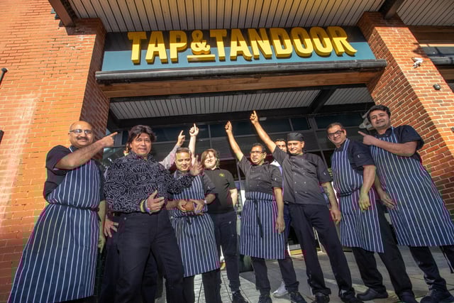 The staff at the Tap & Tandoor in Gunwharf Quays, which opened for business in January this year. The Indian gastro pub also shows live sport which has gone down well, particularly for those watching the Euros.