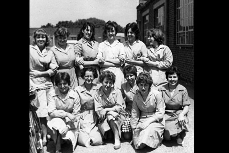 Former members of Lampson & Paragon, printers of Farlington. Pictured are Audrey, Barbara, Ann, Sylvia, Diana, Christine, Andrea, Jessie, Betty, Joan, Diane and Jose.