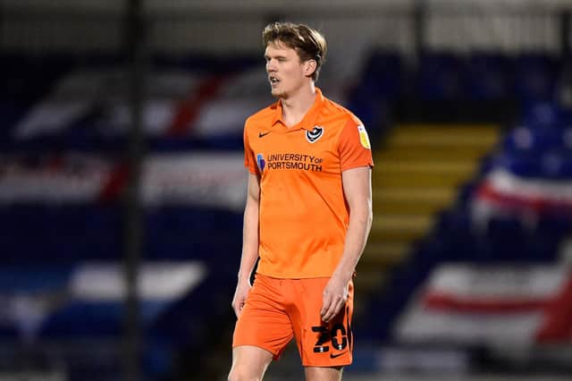 Sean Raggett has received the backing of Joe Gallen following Pompey's 3-1 defeat at Bristol Rovers. Picture: Graham Hunt/ProSportsImages