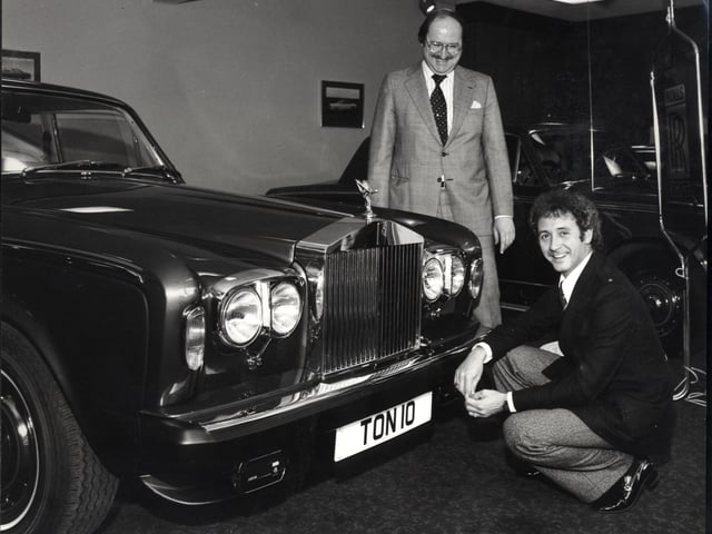 Doncaster's Tony Christie with his new Rolls Royce silver shadow in june 1980.