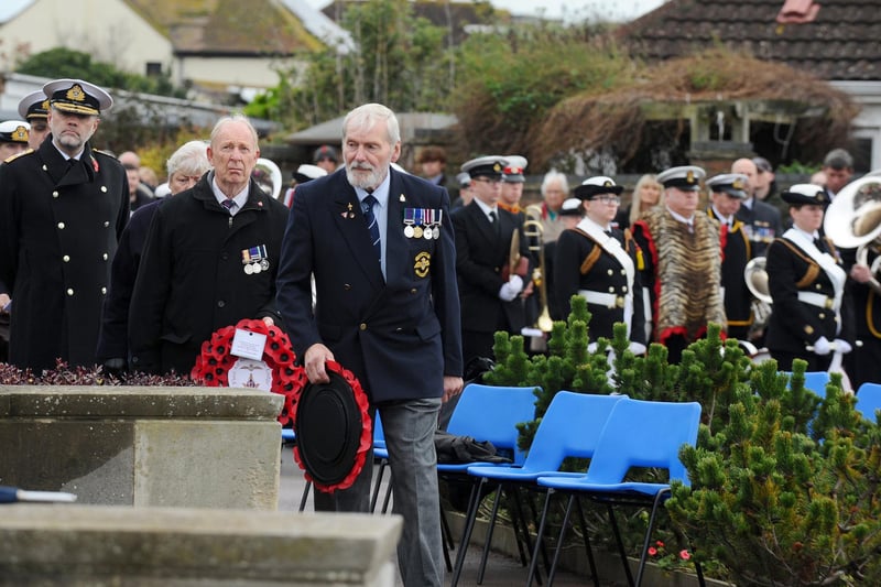 Remembrance Sunday service at the Fleet Air Arm Memorial in Lee-on-the-Solent on Sunday, November 12, 2023.