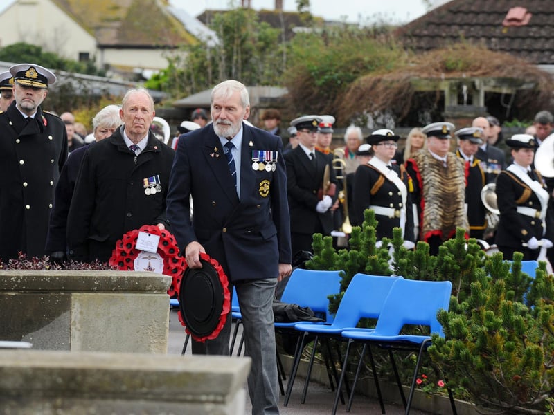 Remembrance Sunday service at the Fleet Air Arm Memorial in Lee-on-the-Solent on Sunday, November 12, 2023.