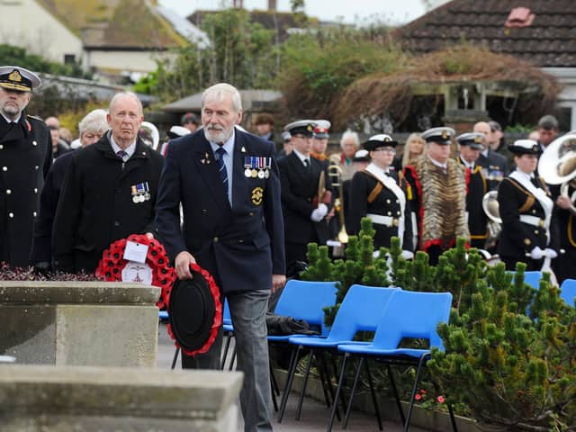 Remembrance Sunday service at the Fleet Air Arm Memorial in Lee-on-the-Solent on Sunday, November 12, 2023.