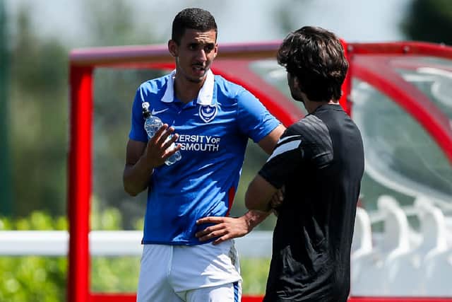 Gassan Ahadme has been in blistering form for Pompey during pre-season - and is chasing down John Aloisi's tally. Picture: Rogan Thompson/ JMP Sport