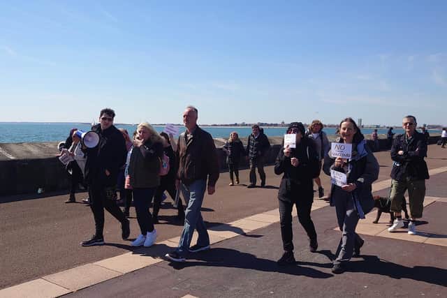 Protesters in Southsea. Picture by Nicole Gibbs.