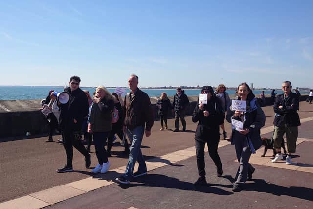 Protesters in Southsea. Picture by Nicole Gibbs.