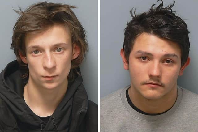 Harley Cumber, 21, was sentenced to four and a half years in prison and Paddy Cosgrave, 18, was sentenced to two and a half years in a Young Offenders Institution.